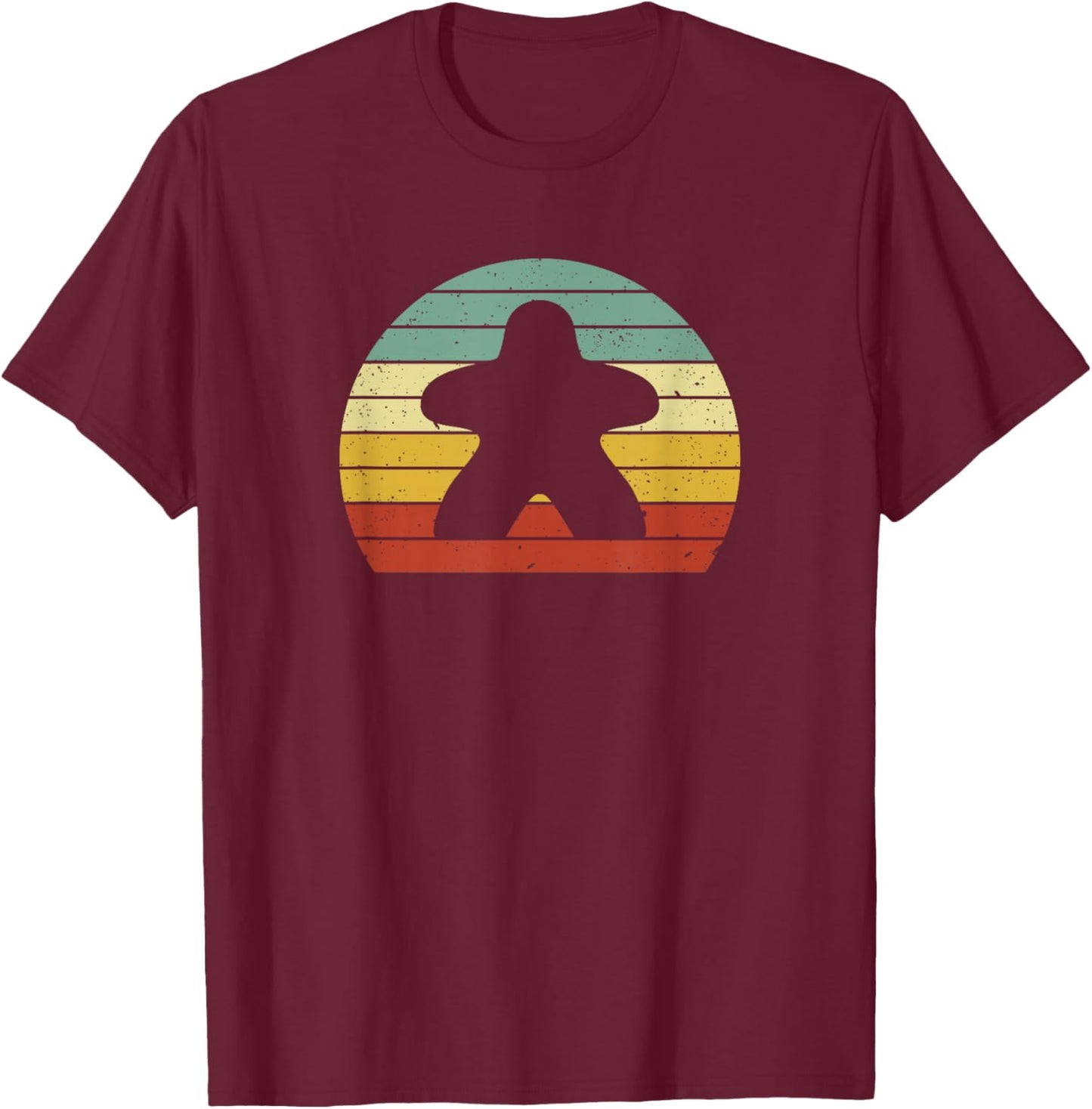 Retro Vintage Meeple Board Game Love Player Figure Geek Gift T-Shirt - T-Shirt | Maroon