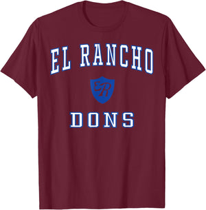 El Rancho High School Dons C1 T-Shirt - T-Shirt | Maroon