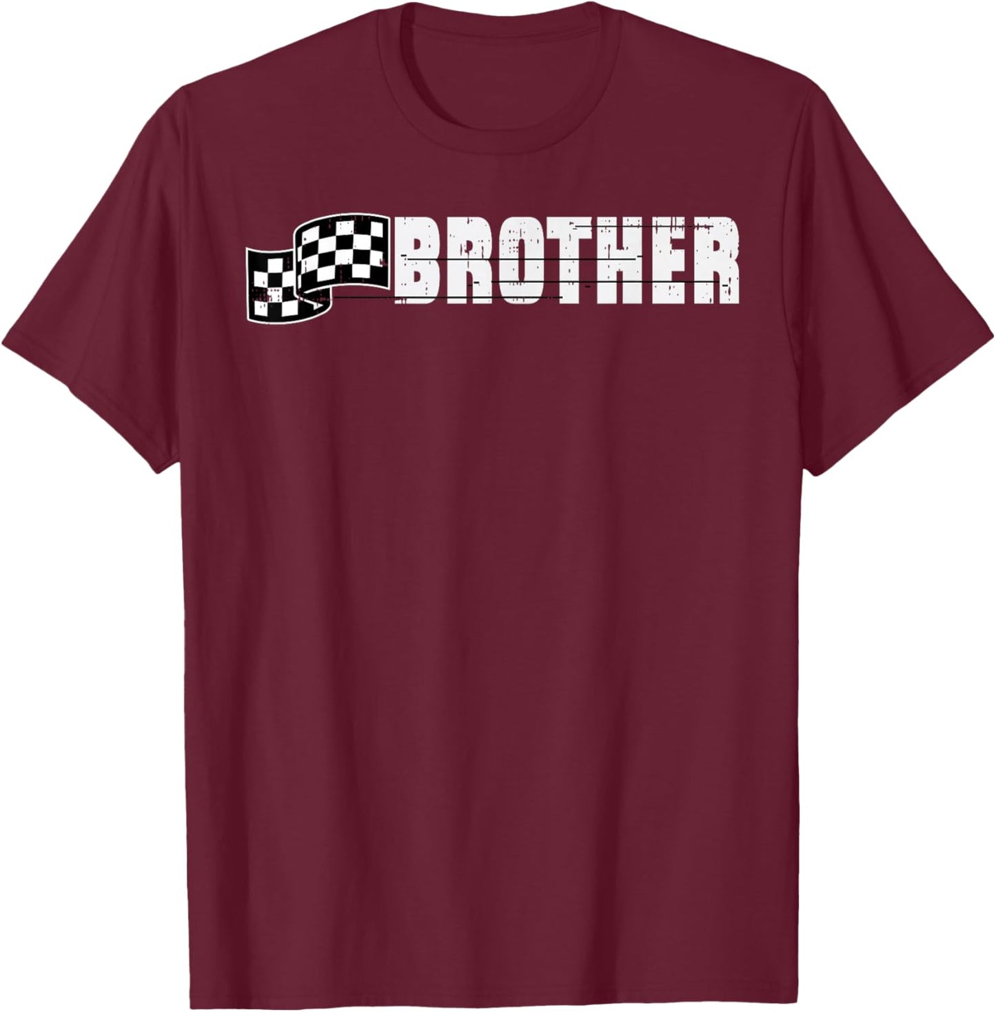 Birthday Racing Flag Brother Party Family Matching Boys Kids T-Shirt - T-Shirt | Maroon