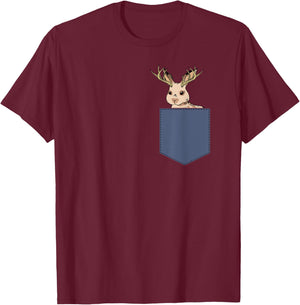 Jackrabbit Pocket Rabbit Cryptid Mythical Animal Jackalope T-Shirt - T-Shirt | Maroon