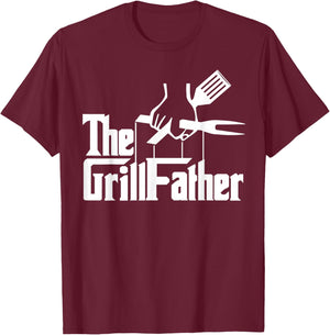Grillfather Barbecue BBQ Grill Master Smoker Meat Lover T-Shirt - T-Shirt | Maroon