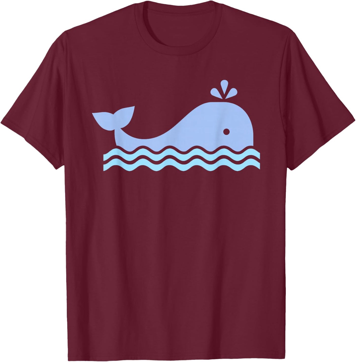 Cute Blue Whale T-Shirt - T-Shirt | Maroon