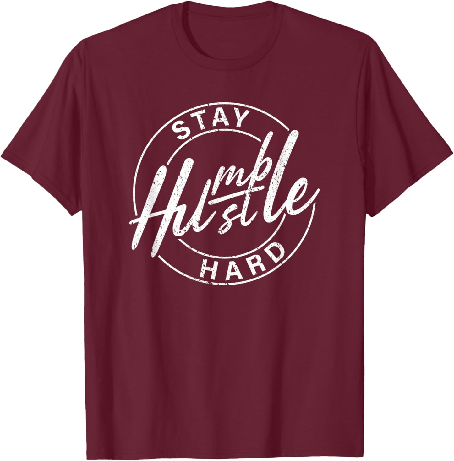 Humble Hustle Odometer Style Graphic Design T-Shirt - T-Shirt | Maroon