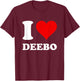Red Heart I Love Deebo T-Shirt - T-Shirt | Maroon