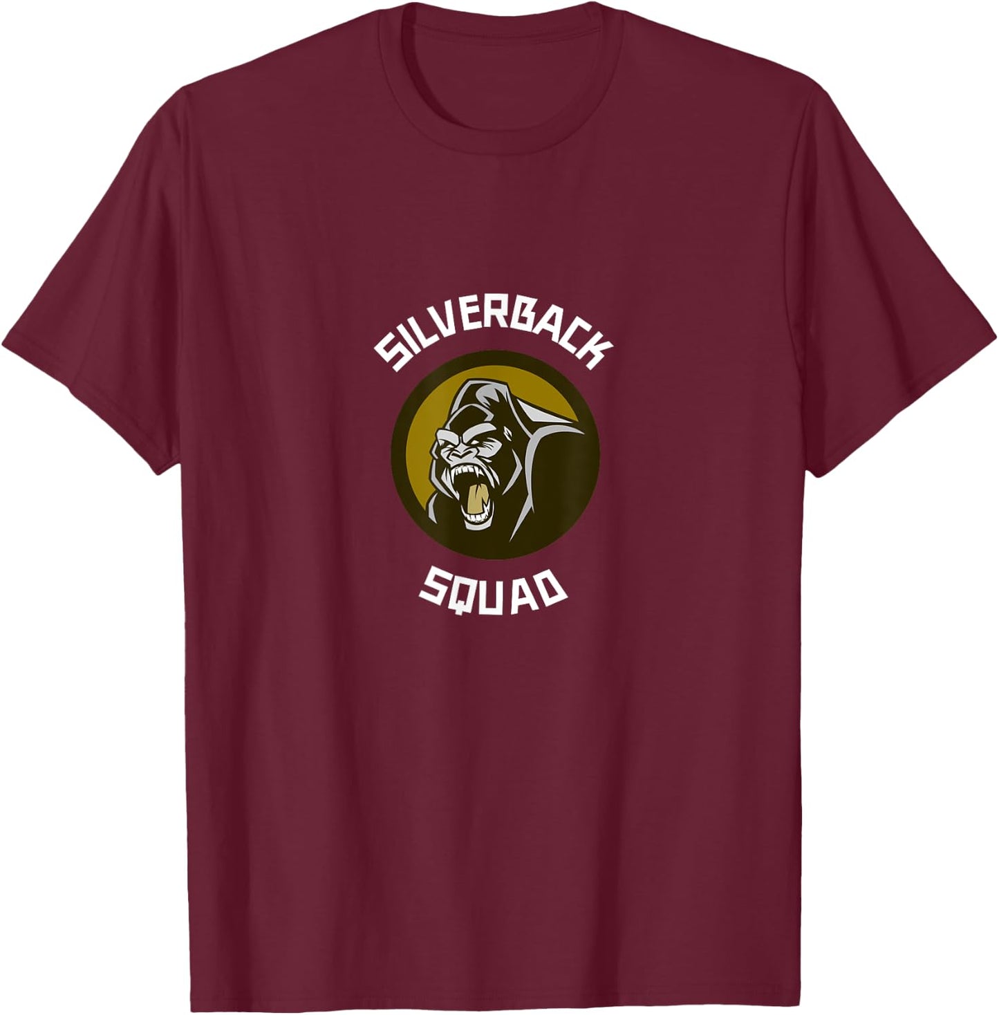 Silverback Gorilla Monkey Squad T-Shirt - T-Shirt | Maroon