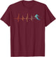 Funny Nordic Ski Art Women Kids Skier Team Skiing T-Shirt - T-Shirt | Maroon