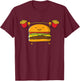Burger Fries Funny Food Snatch Squat Barbell Weight T-Shirt - T-Shirt | Maroon