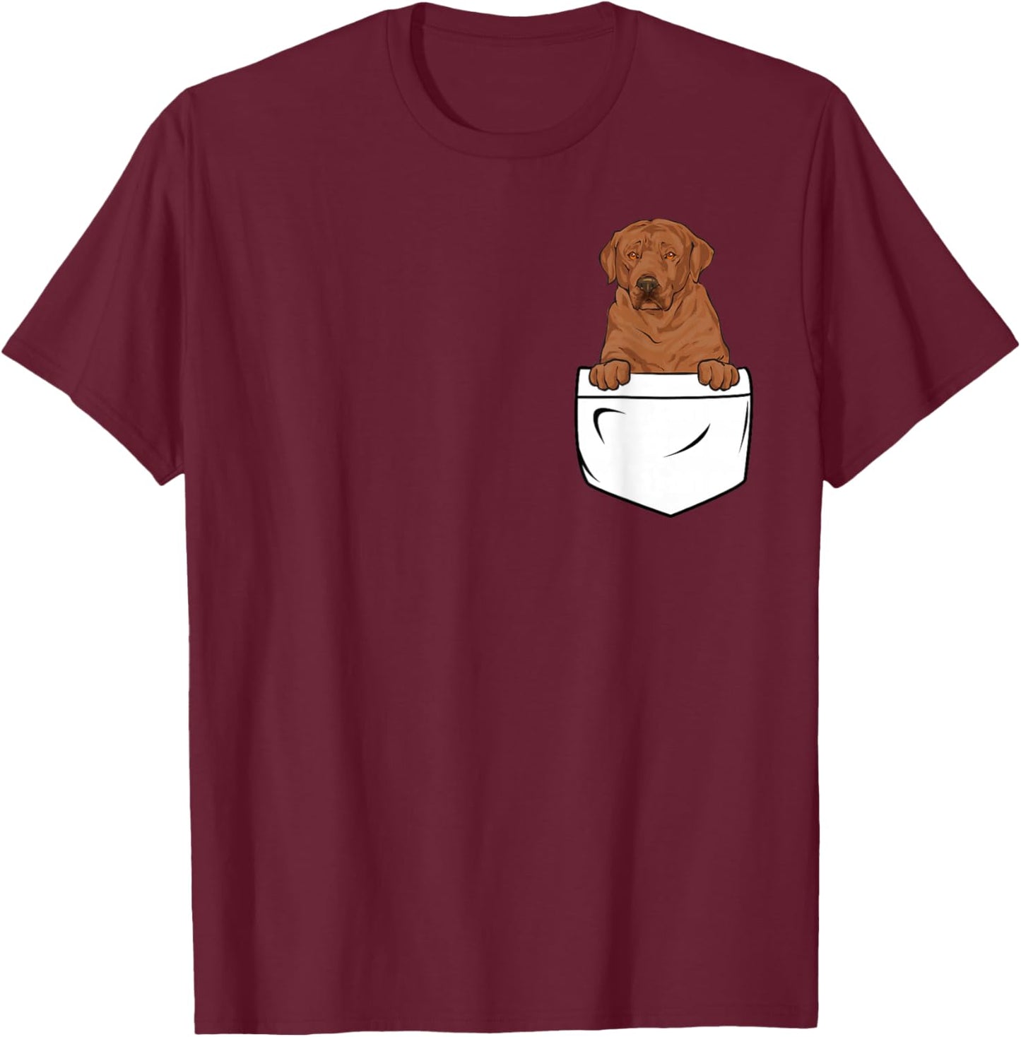 Fox Red Labrador Retriever Pocket Foxred Lab T-Shirt - T-Shirt | Maroon