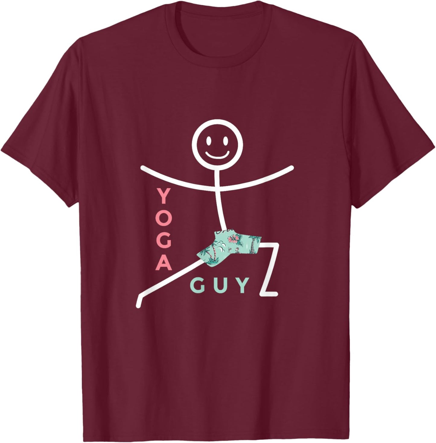 Meditating Stick Man Meditation Zen Namaste Yoga Instructor T-Shirt - T-Shirt | Maroon