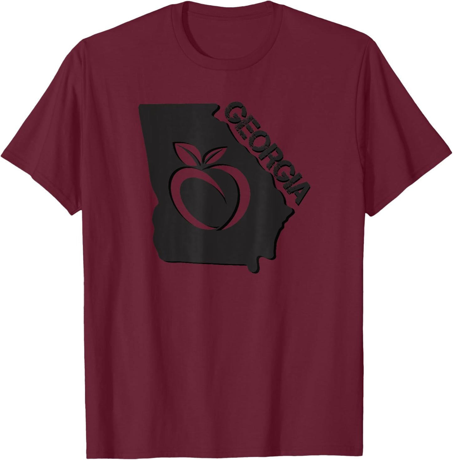 Georgia Ga Fan The Peach State T-Shirt - T-Shirt | Maroon