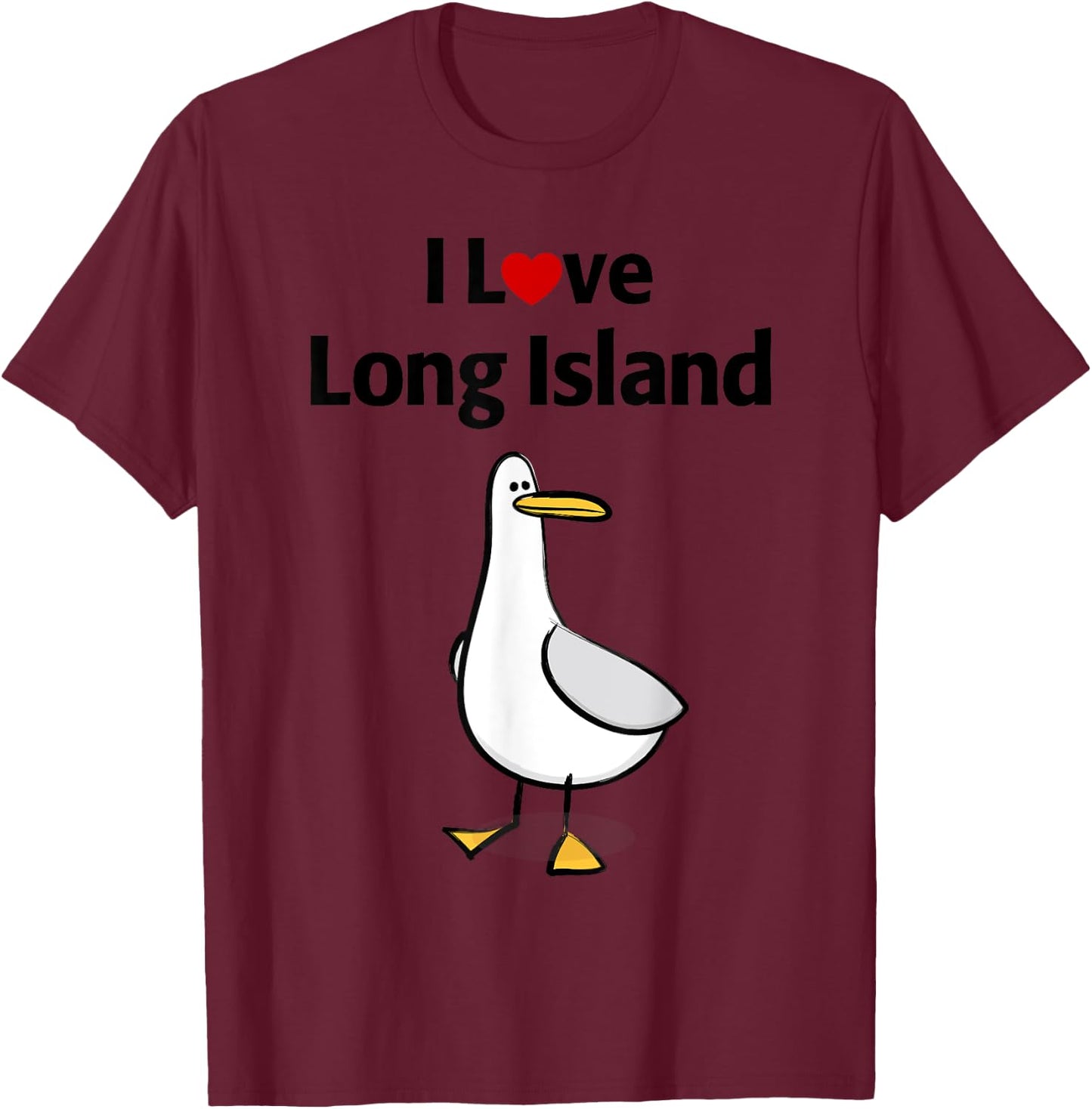 I Love Long Island T-Shirt - T-Shirt | Maroon