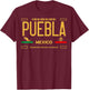 Puebla Mexico License Plate Aesthetic Puebla T-Shirt - T-Shirt | Maroon