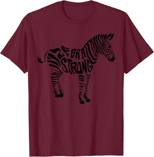 Cute Zebra Strong Ehlers Danlos Syndrome Awareness Gift T-Shirt - T-Shirt | Maroon