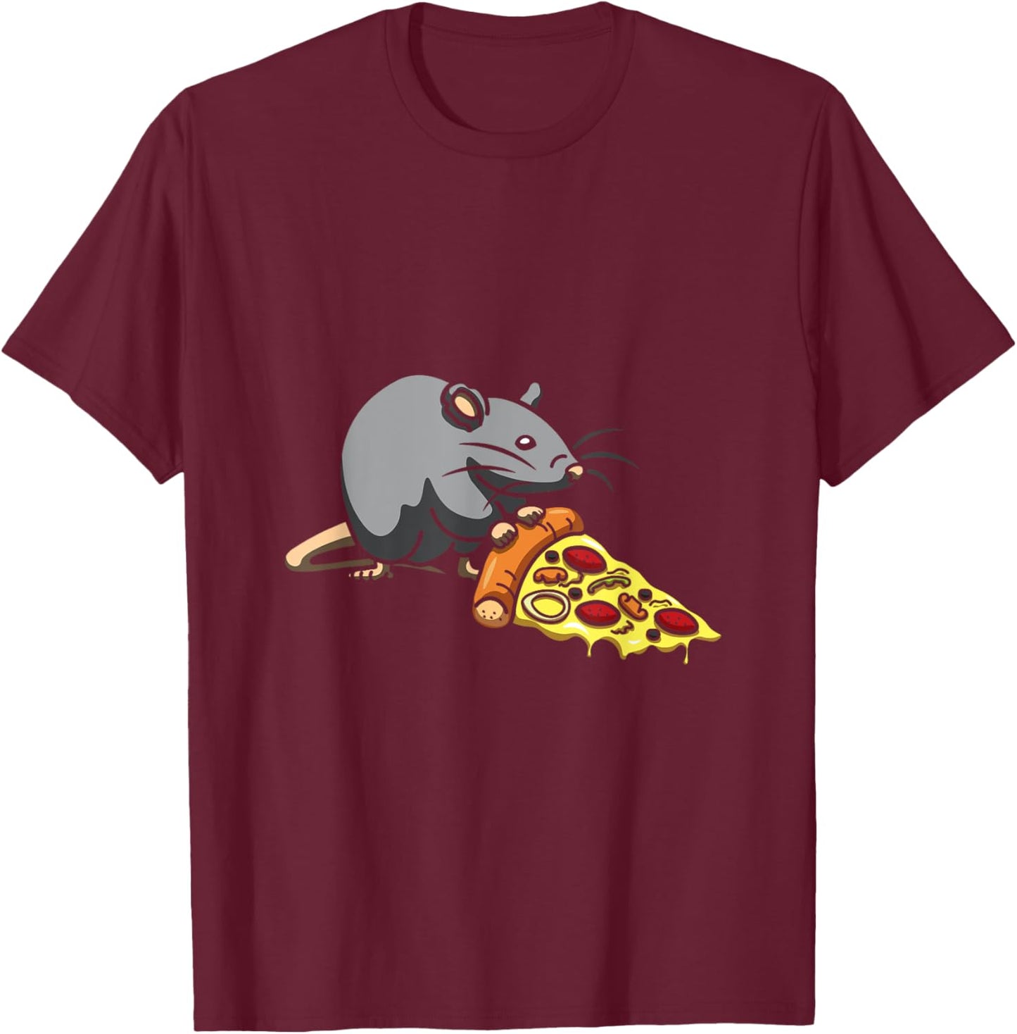 Mouse Lover Pizza Eater Foodie Baking Cheese Pizza Maker T-Shirt - T-Shirt | Maroon