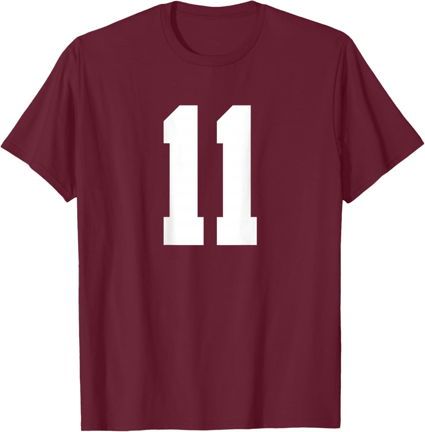 Number 11 (on Back) Sports Team Jersey Number T-Shirt - T-Shirt | Maroon