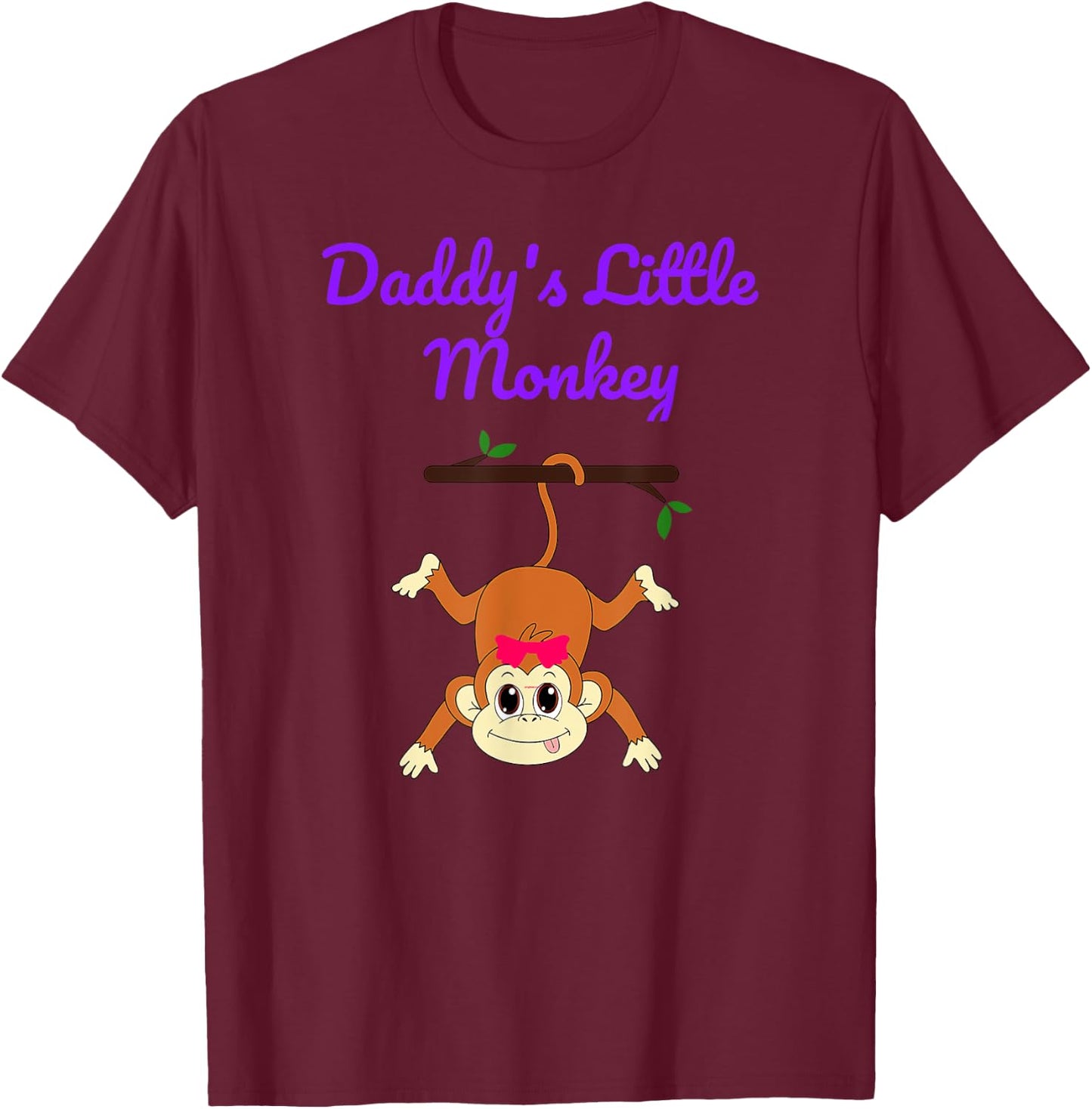 Daddy's Little Monkey T-Shirt - T-Shirt | Maroon