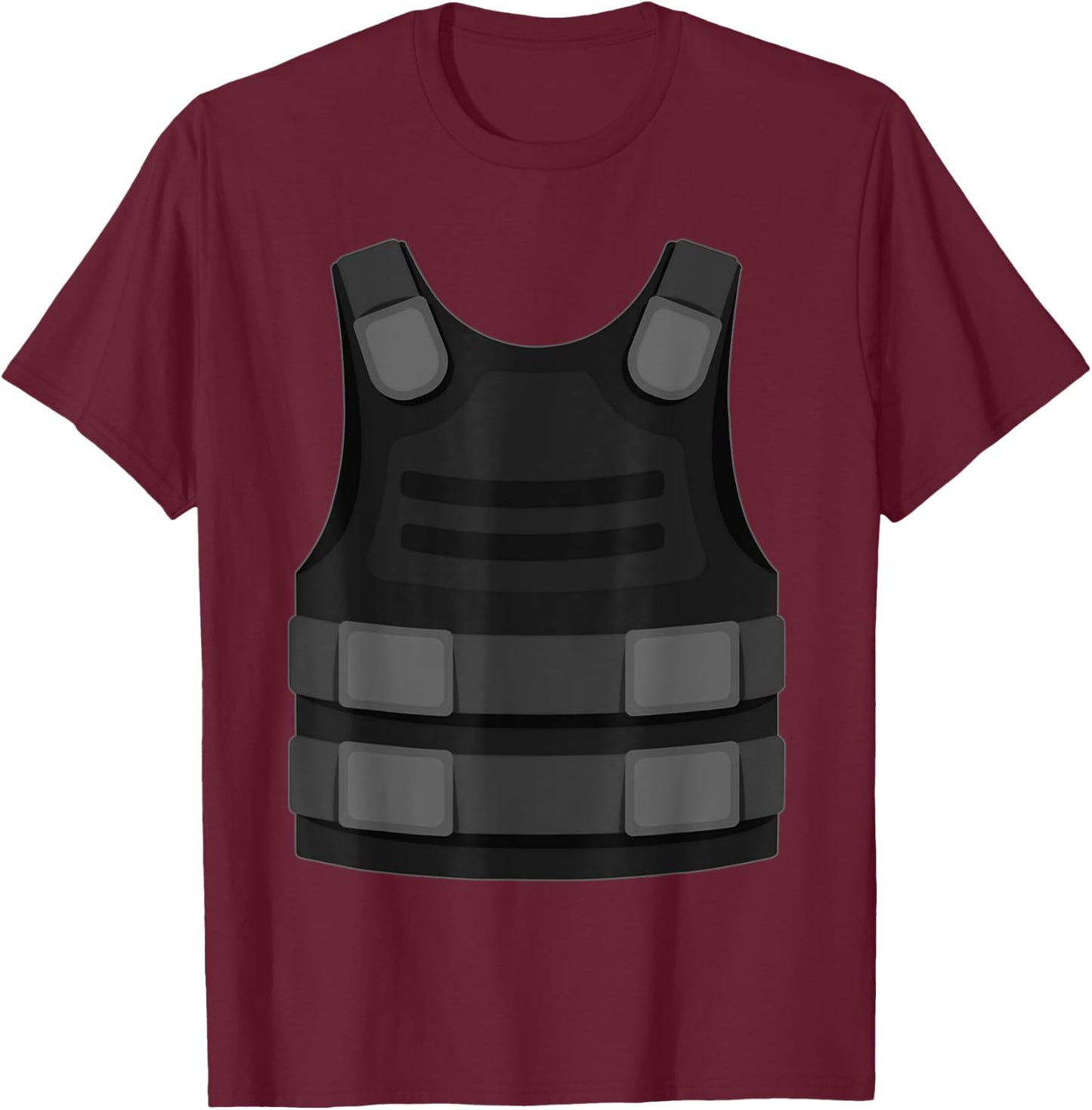 Bulletproof Vest Halloween Costume Shirt Gamer Gaming T-Shirt - T-Shirt | Maroon
