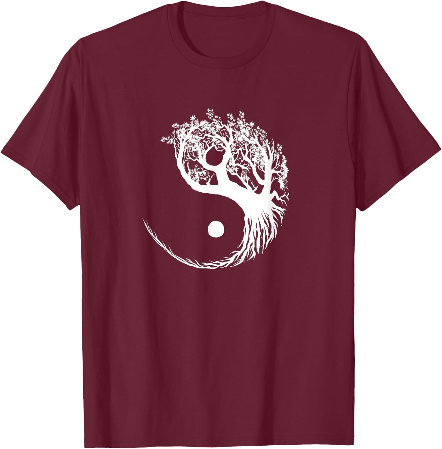 Mandala Yin Yang Bonsai Tree Funny Hippie Gift Women T-Shirt - T-Shirt | Maroon