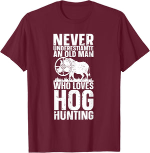 Hog Hunting Boar Wild Hog Pig Hunter Vintage Pig Feral Hogs T-Shirt - T-Shirt | Maroon