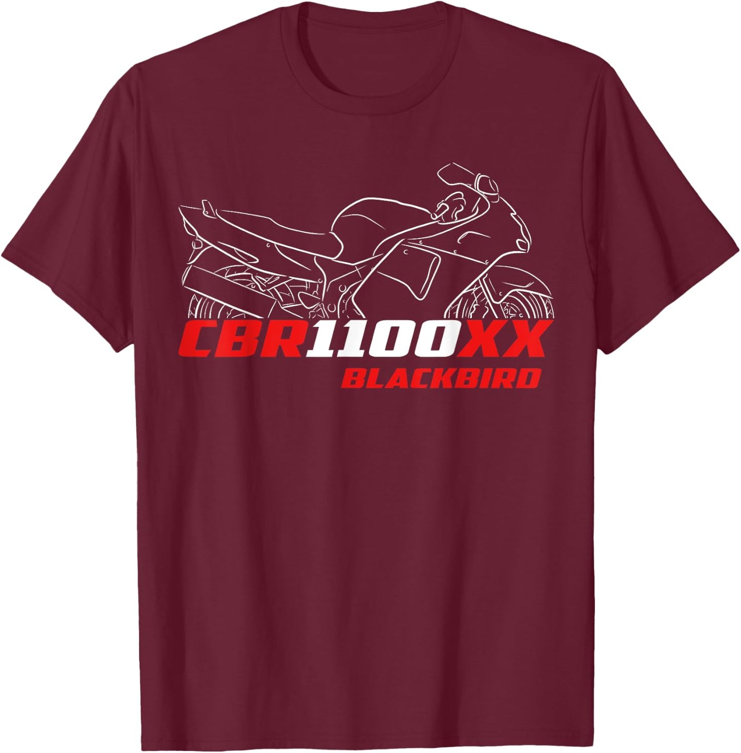 CBR1100XX Blackbird 1996–2007 for Riders, Motorcycle T-Shirt - T-Shirt | Maroon