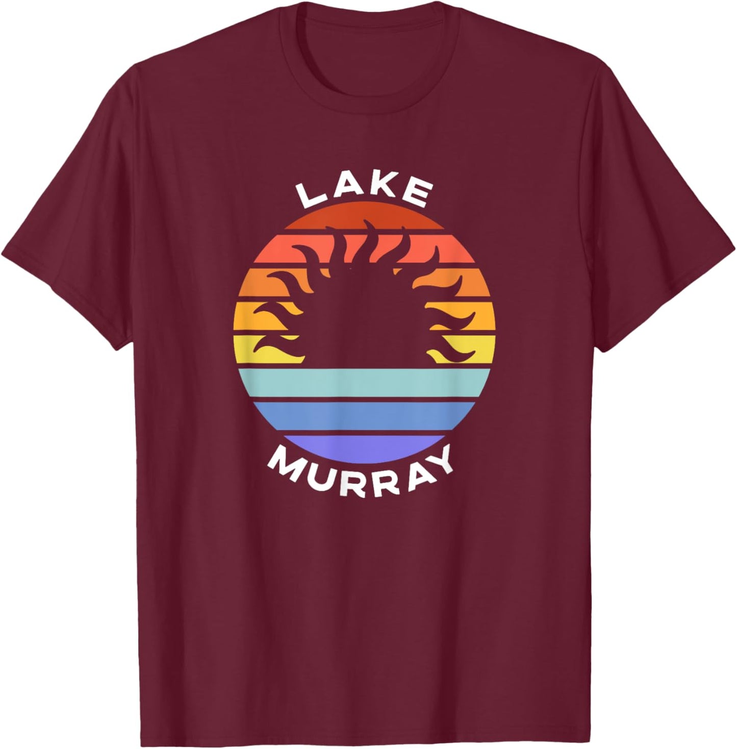 Lake Murray South Carolina SC Retro Sunset Souvenir Vacation T-Shirt - T-Shirt | Maroon
