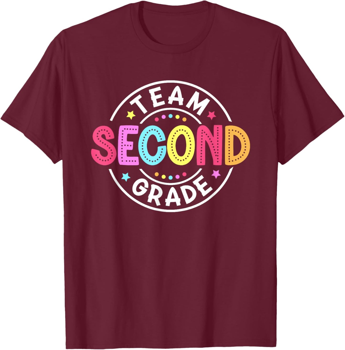 Team Second Grade Teacher Back To School 2nd Grade Squad Kid T-Shirt - T-Shirt | Maroon