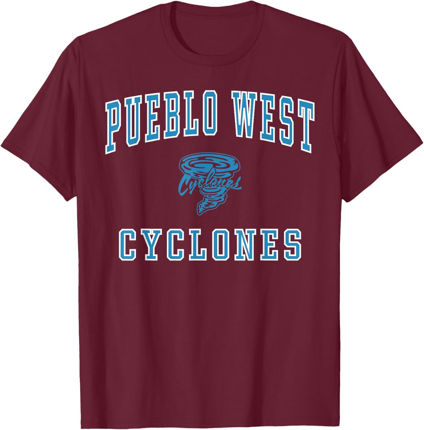 Pueblo West High School Cyclones C1 T-Shirt - T-Shirt | Maroon