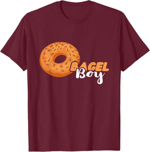 Bagel Boy Baker Baking Bagels Dough Maker Bagel Lover T-Shirt - T-Shirt | Maroon