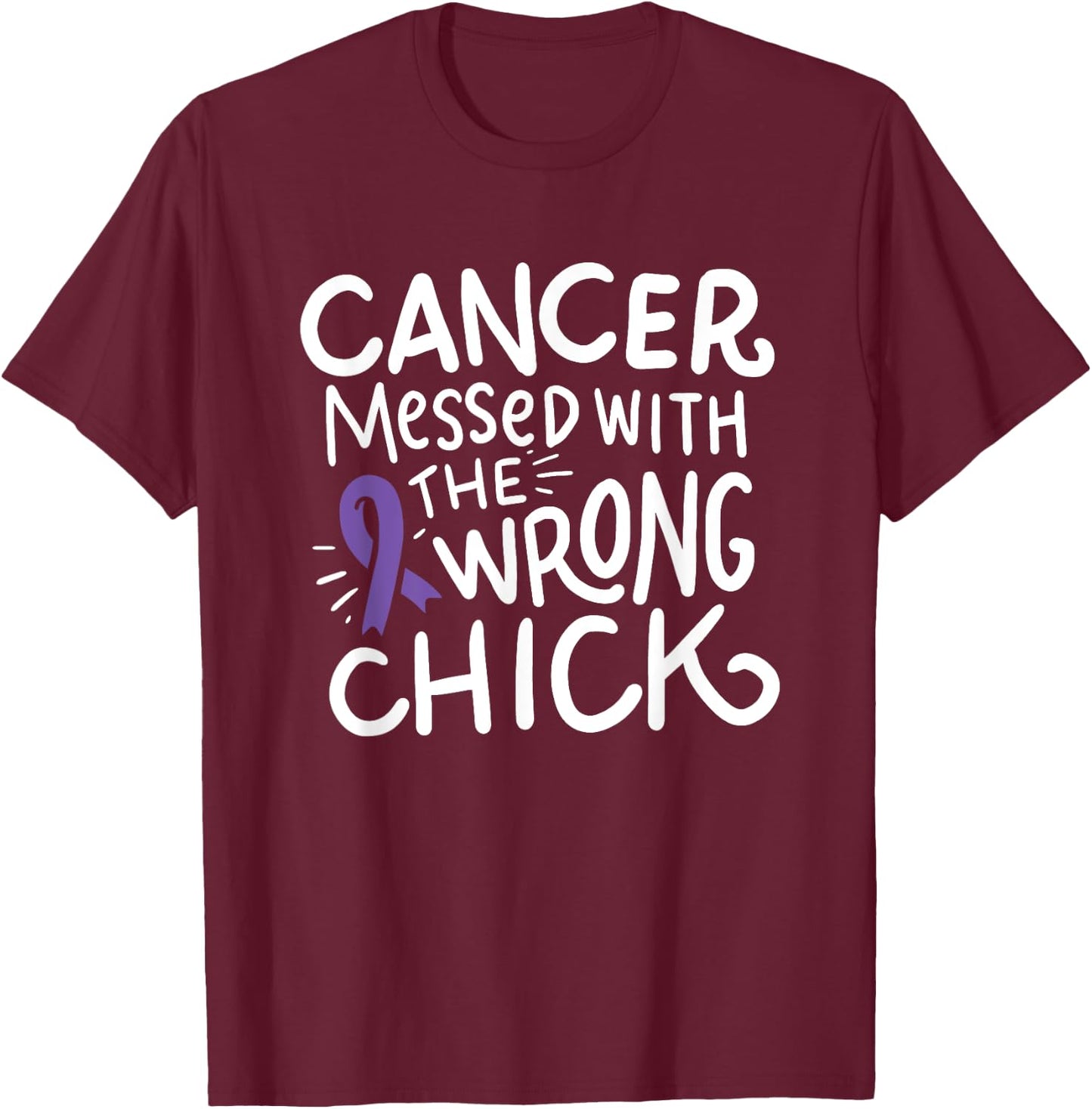 Hodgkin Lymphoma Cancer Survivor Fighter Chemo Violet Ribbon T-Shirt - T-Shirt | Maroon