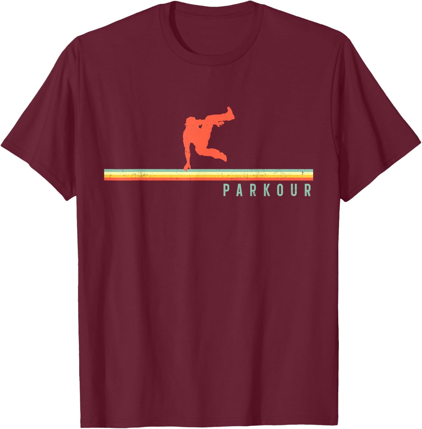 Parkour Free Running Traceur Retro Vintage Parkour T-Shirt - T-Shirt | Maroon