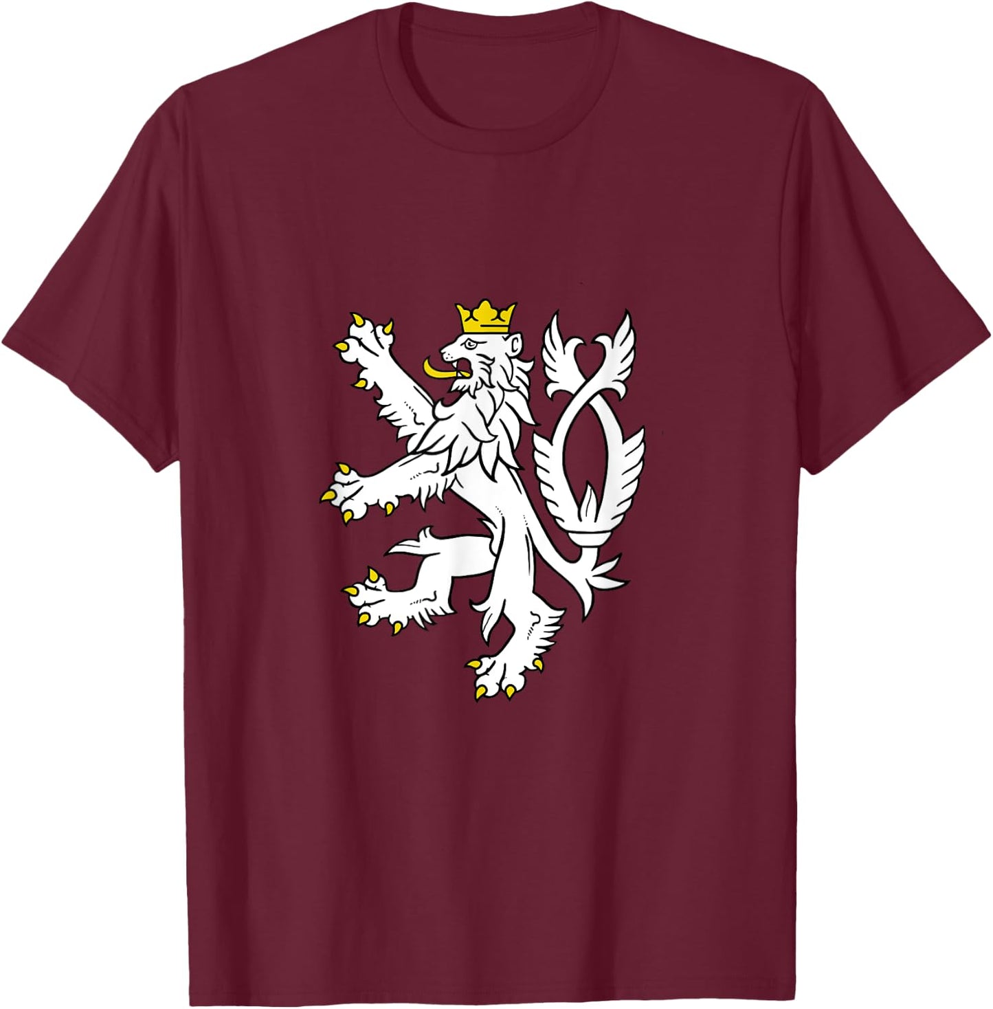 Czech Republic Coat Of Arms Shirt Bohemian Lion Symbol T-Shirt - T-Shirt | Maroon