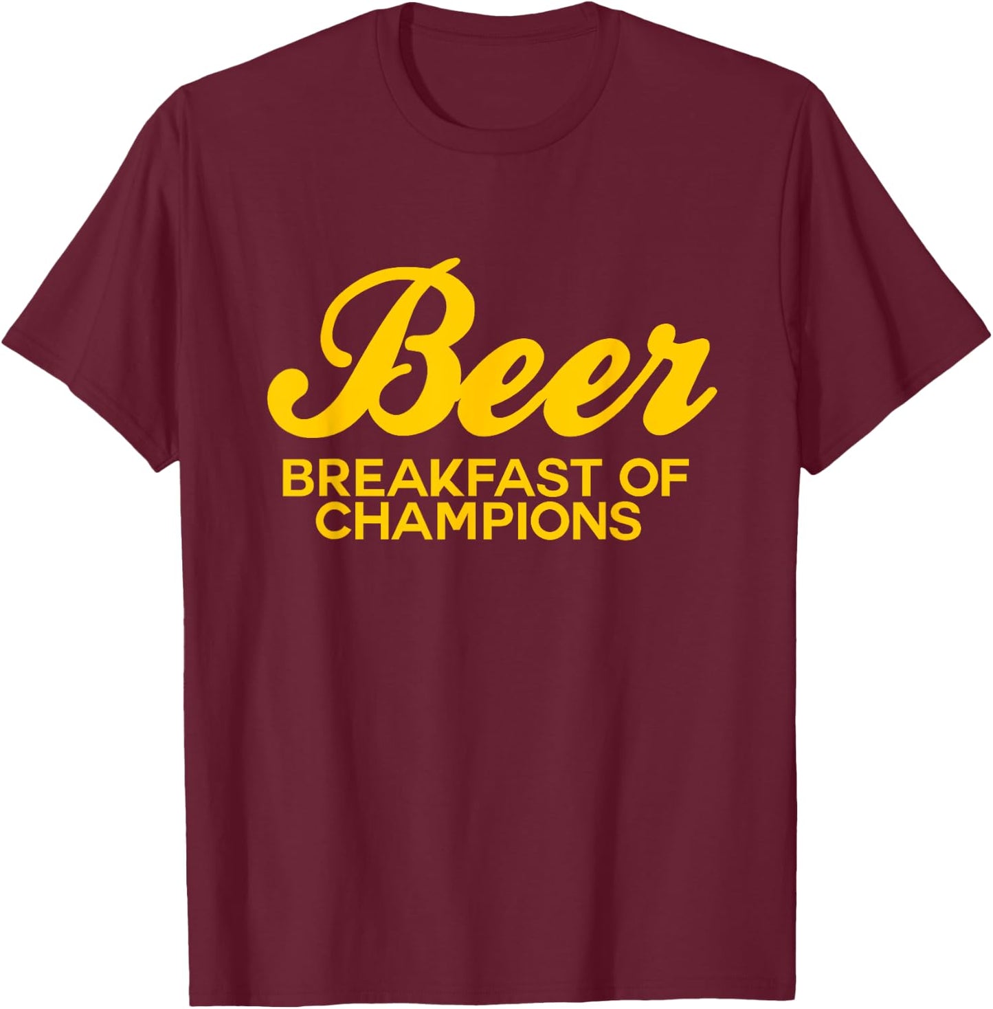 Beer Breakfast of Champions vintage inspired Funny T-Shirt - T-Shirt | Maroon