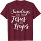 Sundays are for Jesus and Naps Shirt Cute Fall T-Shirt - T-Shirt | Maroon