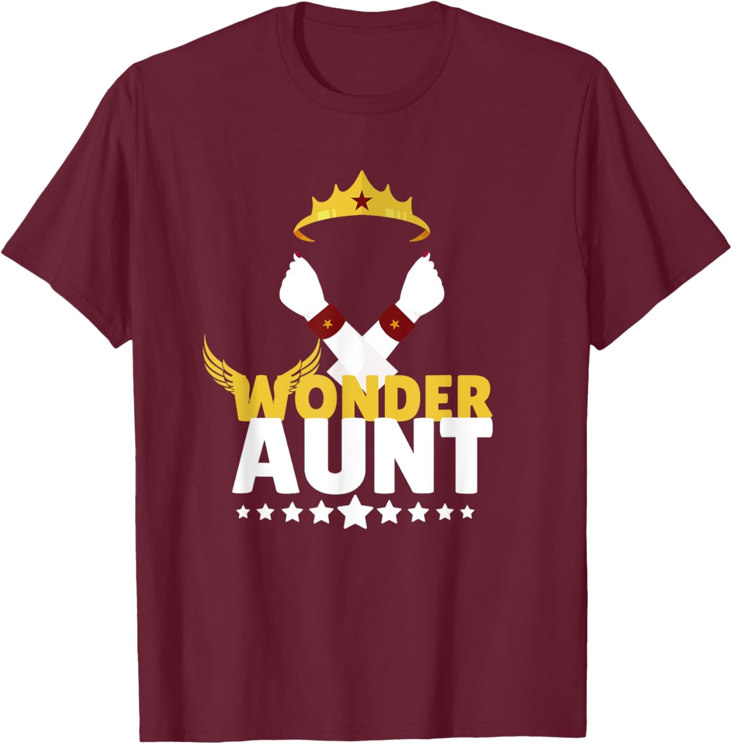 Wonder Aunt Superhero Favorite Best Auntie Costume Gift T-Shirt - T-Shirt | Maroon