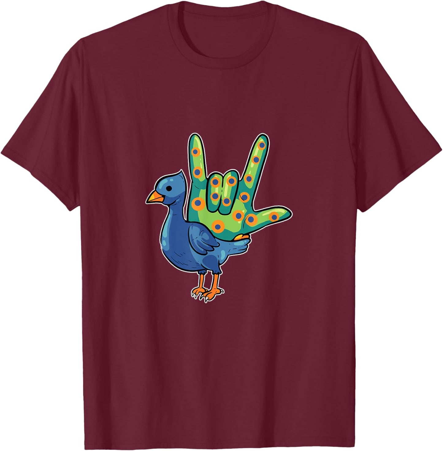 Asl Ily Shirt American Sign Language bird I love You Gift T-Shirt - T-Shirt | Maroon