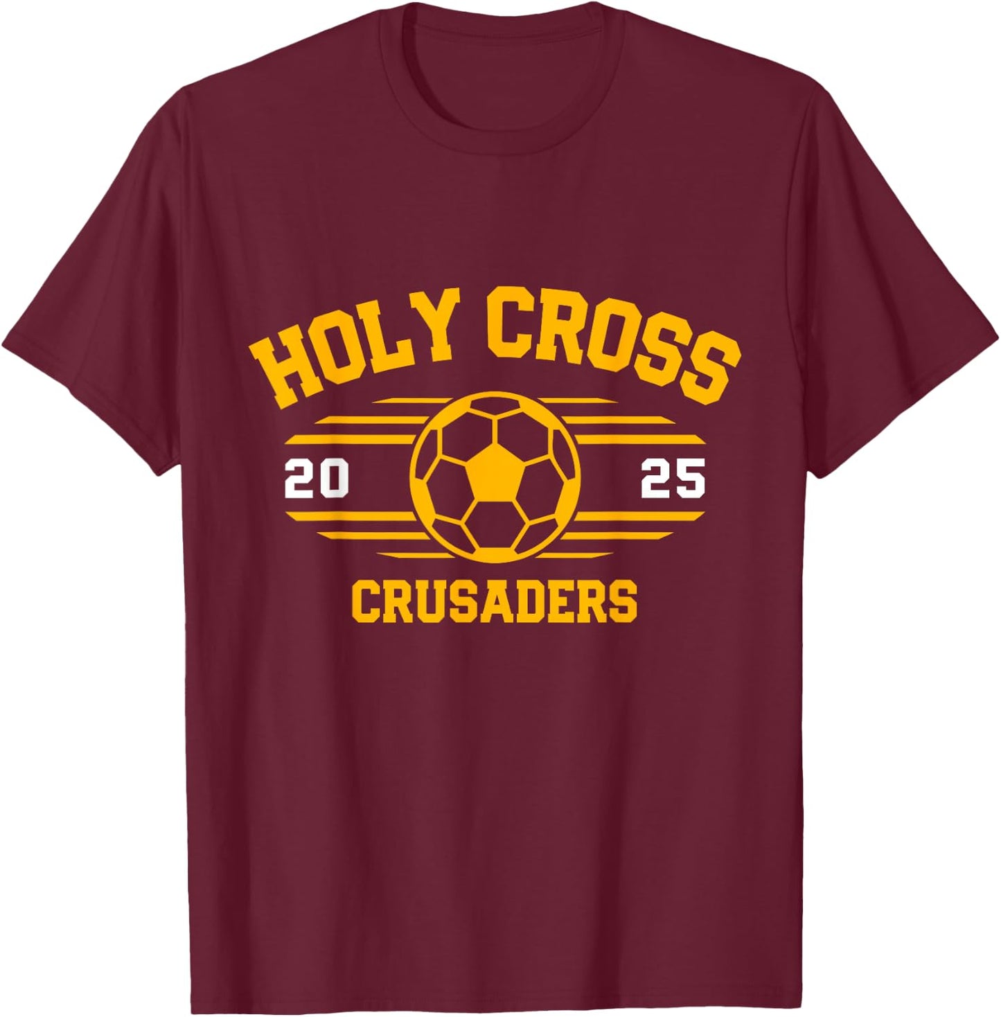 Holy Cross Crusaders Soccer Ball 2025 T-Shirt - T-Shirt | Maroon