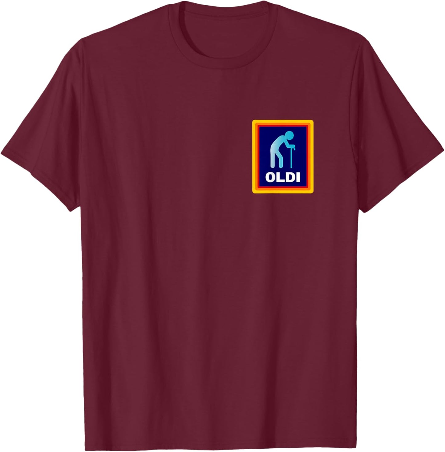 Oldi - Lustige Parodie für Opa Geburtstag oder Oma Geburtstag T-Shirt - T-Shirt | Maroon
