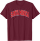 Santa Monica Arched Red Text T-Shirt - T-Shirt | Maroon