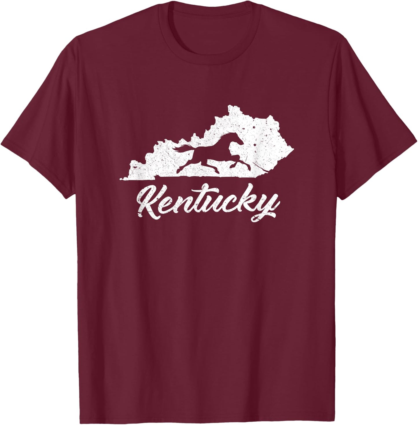 Kentucky Horse Park T Shirt I Map State Horse Racing T-Shirt - T-Shirt | Maroon