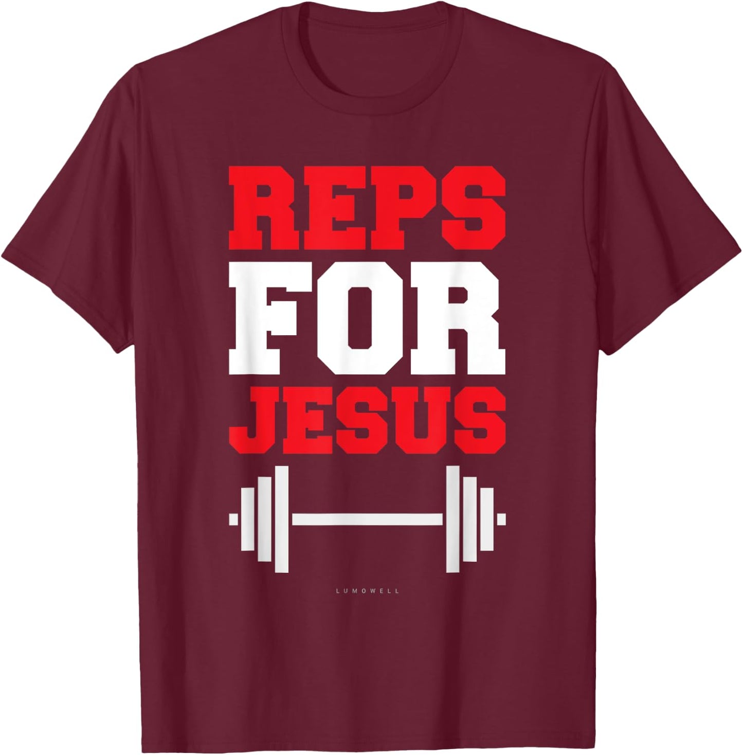 Reps For Jesus . Funny Gym Jesus With Sayings T-Shirt - T-Shirt | Maroon