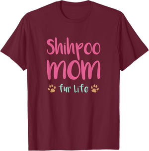Shihpoo Mom Shih Tzu Poodle Mom T-Shirt - T-Shirt | Maroon