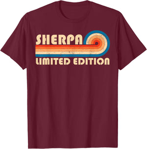 SHERPA Surname Retro Vintage 80s 90s Birthday Reunion T-Shirt - T-Shirt | Maroon