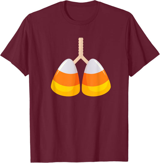 Halloween NICU Respiratory Therapist RT Lung Squad Candycorn T-Shirt - T-Shirt | Maroon