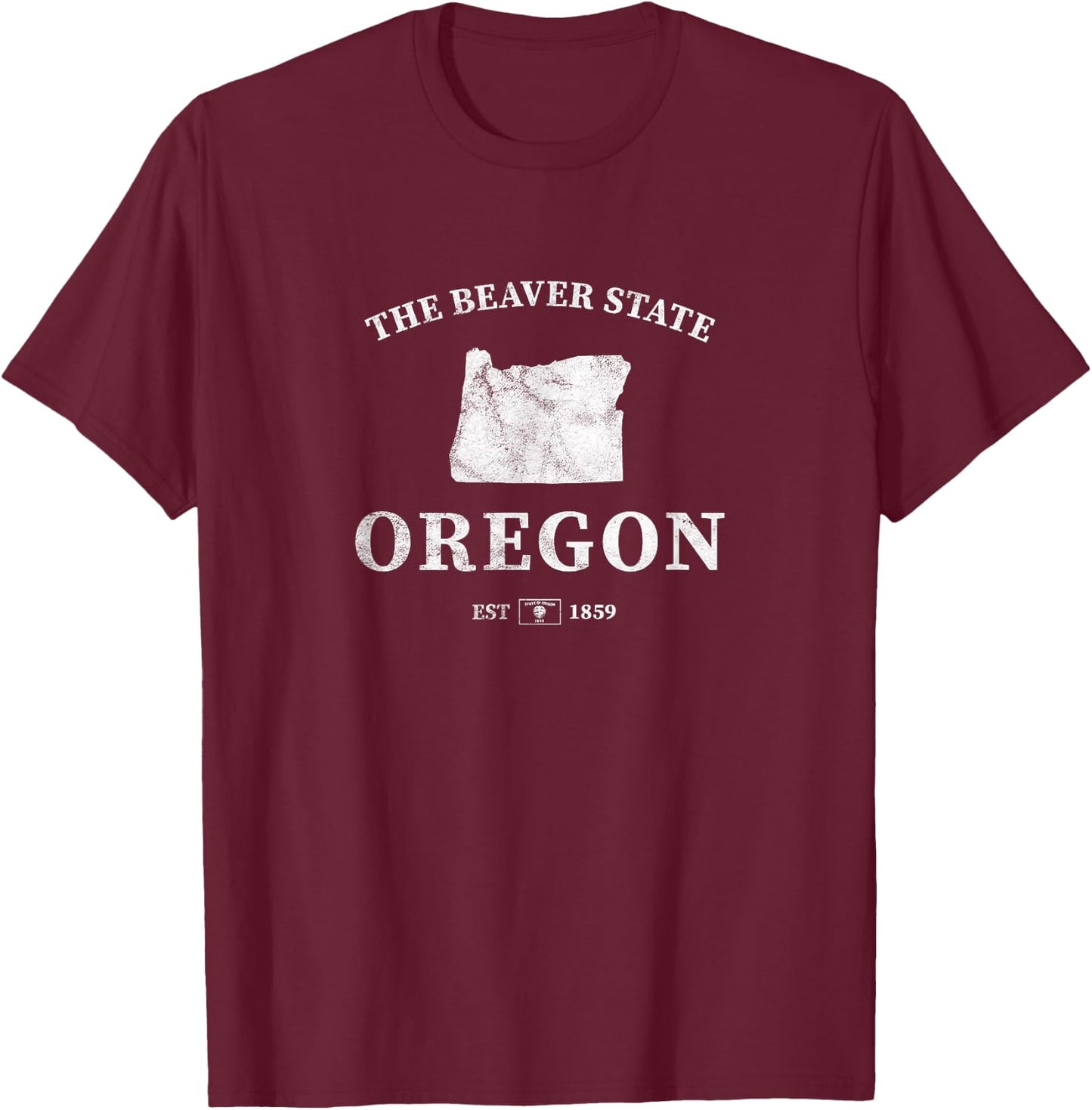 Oregon The Beaver State T-Shirt - T-Shirt | Maroon