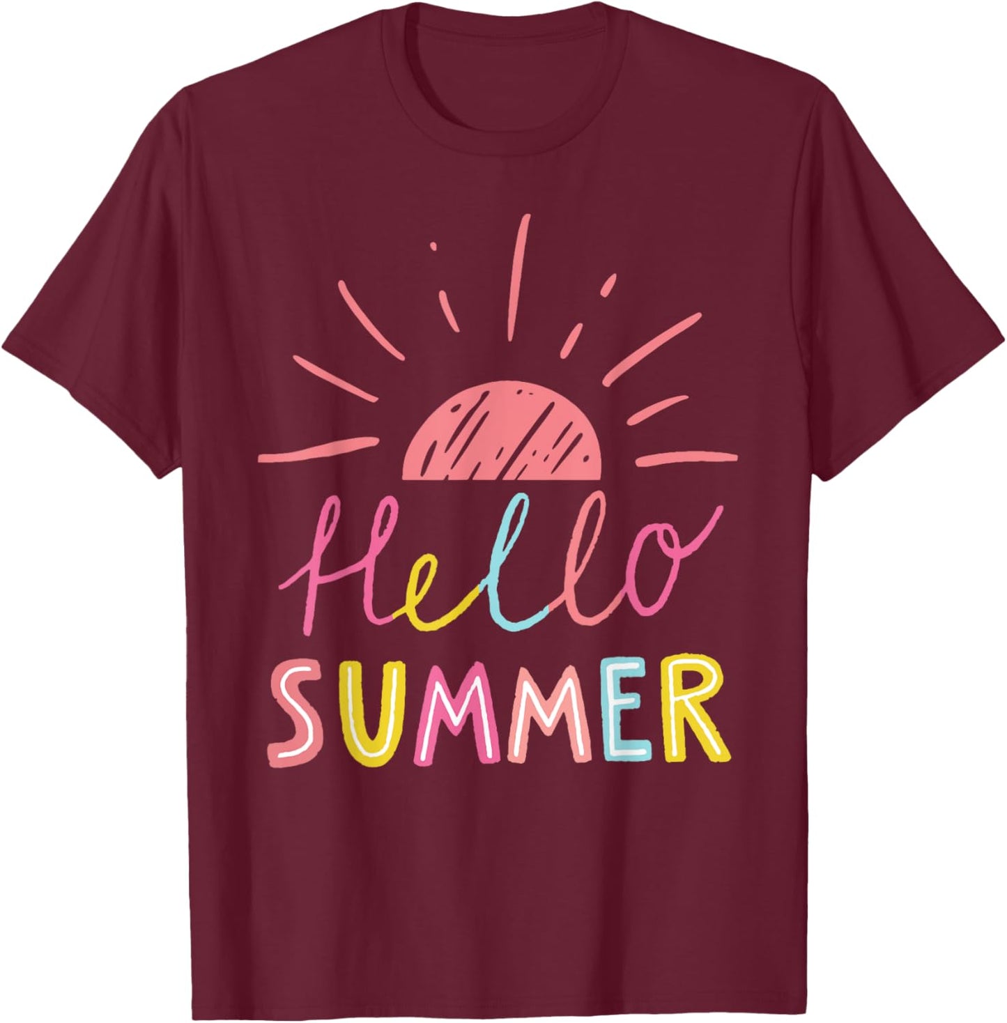 Hello Summer End of School Year Teacher Shirts Kid T-Shirt - T-Shirt | Maroon