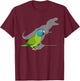 T-rex Blue Crowned Conure, Funny Dinosaur Shadow Parrot T-Shirt - T-Shirt | Maroon