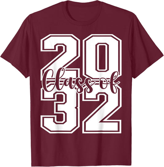 Class Of 2032 Growing Up graduate for Senior 2032 Graduation T-Shirt - T-Shirt | Maroon