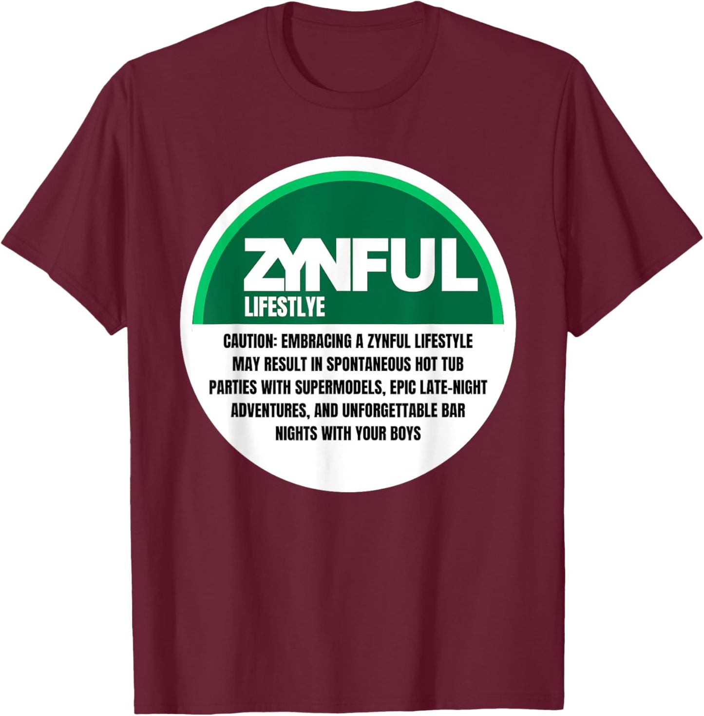 Funny Flavored Nicotine Pouch Sinful Lifestyle Lip Pillow T-Shirt - T-Shirt | Maroon