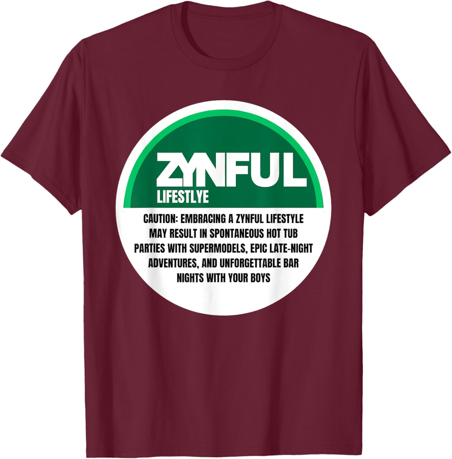 Funny Flavored Nicotine Pouch Sinful Lifestyle Lip Pillow T-Shirt - T-Shirt | Maroon