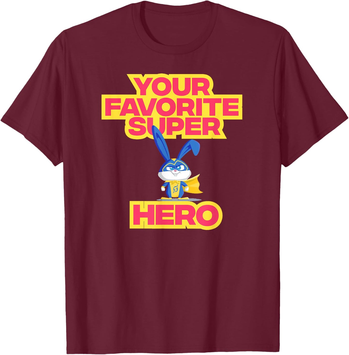Pets 2 Snowball Your Favourite Superhero T-Shirt - T-Shirt | Maroon